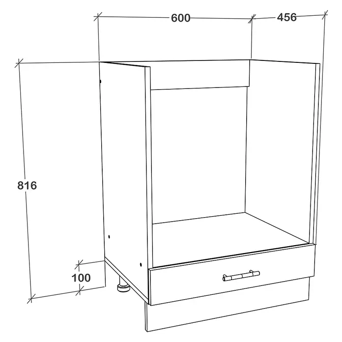 VCM Esilo Geräteumbauschrank mit Schublade - 46 x 60 x 82 cm, Sonoma-Eiche - Schrank mit Schublade und den Maßen 816 x 600 x 456 mm für zusätzlichen Stauraum und eine praktische Lösung im Haushalt.