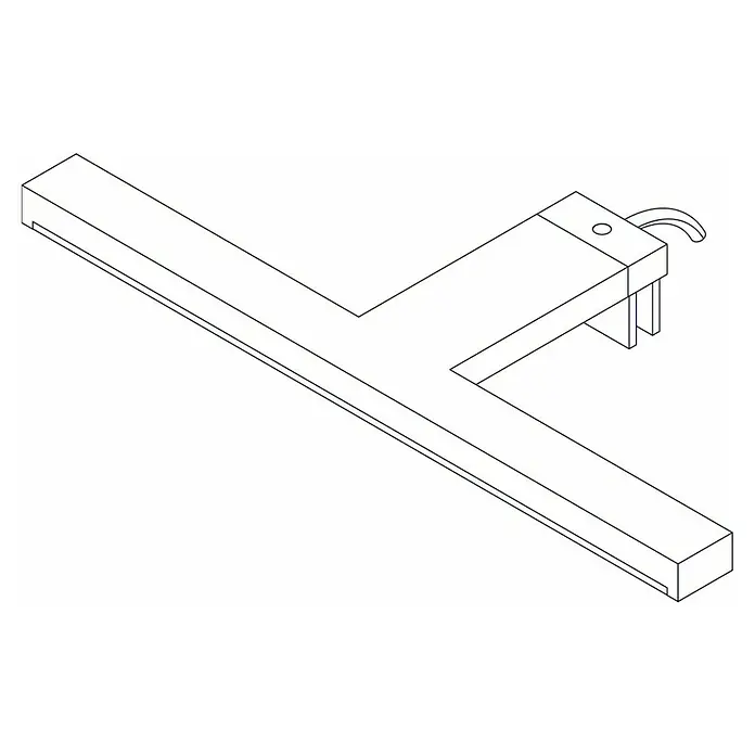 Fackelmann LED-Aufsatzleuchte - 5,6 W, B x L: 12,5 x 30,2 cm, Kaltweiß, Chrom - T-förmiges Winkel mit einem Befestigungselement, das ein präzises Anbringen ermöglicht, ideal für Schreinerarbeiten und Metallbau.