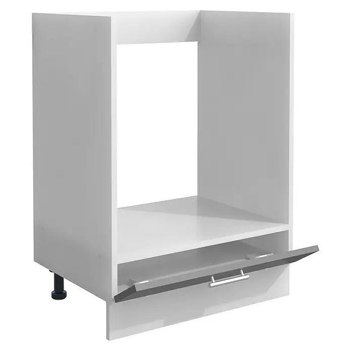 VCM Esilo Geräteumbauschrank mit Schublade - 46 x 60 x 82 cm, Anthrazit - Das Bild zeigt einen weißen Küchenschrank mit einer Schublade und einem offenen Fach, ideal für die Integration in eine moderne Küchenzeile.