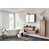 Fackelmann Vita Waschbeckenunterschrank (B x T x H: 128,5 x 46 x 50 cm, Summer Oak/Schwarz, Offenes Fach links) | BAUHAUS