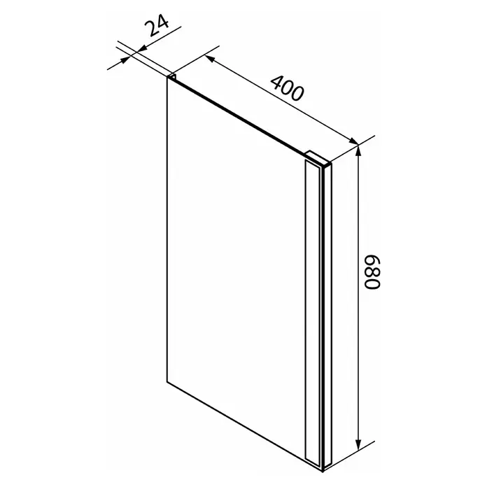 Fackelmann Mirrors LED-Lichtspiegel - 40 x 68 cm, Einfacher Anschluss über Schraubklemme, Rechteckig - Ein Schrank mit den Maßen 680 x 400 x 24 mm. Er eignet sich ideal für kleine Räume und bietet praktischen Stauraum.