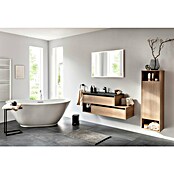 Fackelmann Vita Waschbeckenunterschrank (B x T x H: 128,5 x 46 x 50 cm, Summer Oak/Schwarz, Offenes Fach links) | BAUHAUS