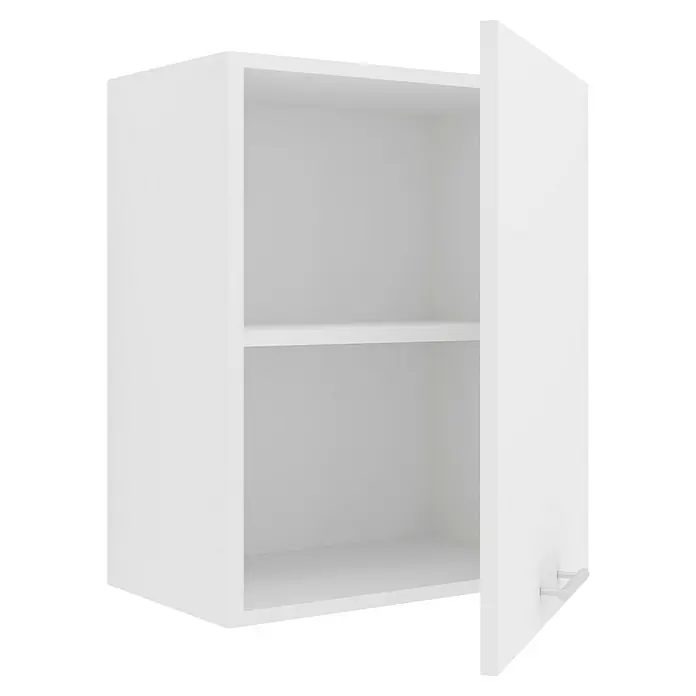 VCM Esilo Hängeschrank - 31 x 50 x 60 cm, Weiß - Weißer Hängeschrank mit einer offenen Tür und einem Innenregal. Der Schrank ist schlicht und modern gestaltet.
