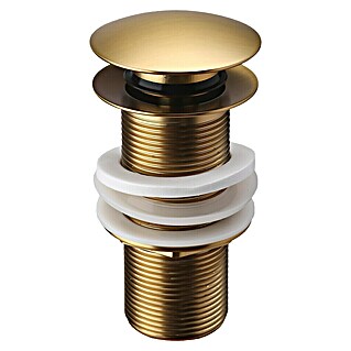 Ablaufventil (1 ¼″, Gold matt, Mit Druckknopf)