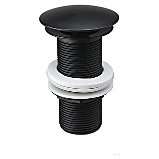 Ablaufventil (1 ¼″, Schwarz matt, Permanent geöffnet)