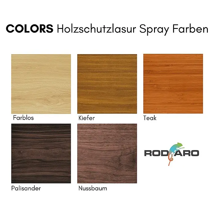 Colors Farbspray Holzschutzlasur Spraydose 400ml Teak - Teak, Sprühdose - Farbauswahl Holzschutzlasur: Farblos, Kiefer, Teak, Palisander und Nussbaum. Schützen und verschönern Sie Ihr Holz mit diesen hochwertigen Sprays.