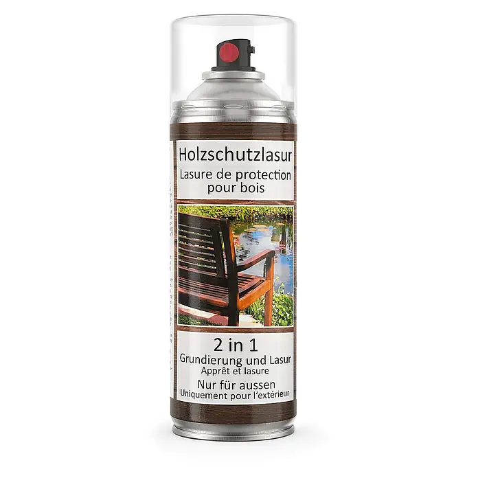 Colors Farbspray Holzschutzlasur Spraydose 400ml Palisander - Palisander, Sprühdose - Dose Holzschutzlasur 2 in 1 für den Außenbereich, ideal für den Schutz und die Pflege von Holzoberflächen.