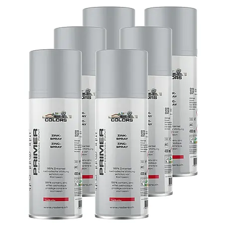 Colors  Farbspray Zinkspray Sprühlack 6er Set 400ml Grau