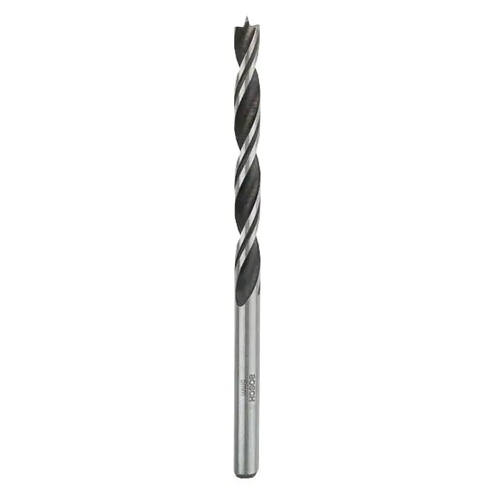 Bosch Broca para madera en espiral - 1 ud., Diámetro de la broca: 5 mm - Broca espiral para madera Bosch de 6 mm con punta centradora, ideal para perforaciones precisas en madera y materiales similares.