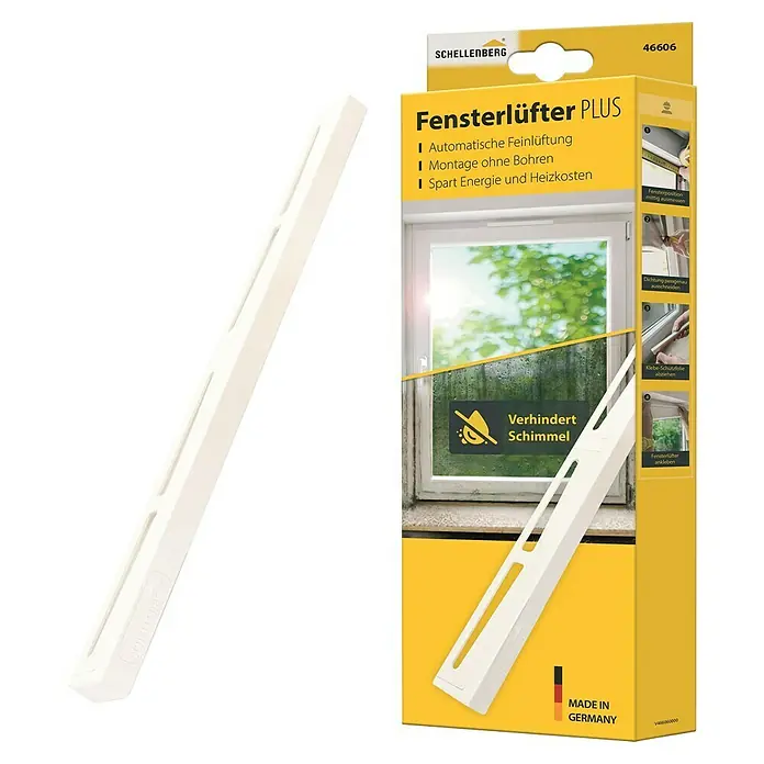 Schellenberg Fensterlüfter Plus Einzelpack - Weiß, 1 Stk. - Fensterlüfter Plus von Schellenberg: Automatische Fensterlüftung ohne Bohren, spart Energie und Heizkosten, verhindert Schimmelbildung.