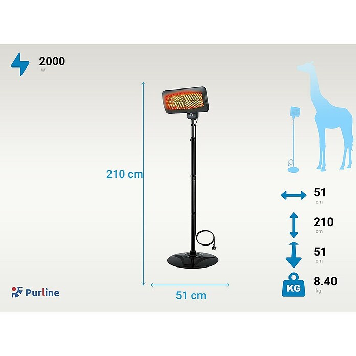 Purline Estufa de exterior Heaty Gleam (Altura: 210 cm) | BAUHAUS