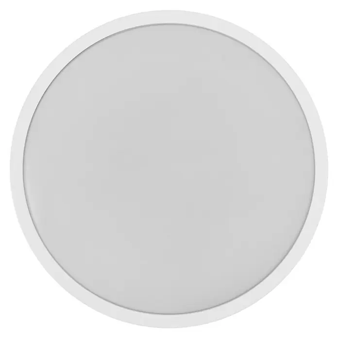 Osram Orbis LED-Deckenleuchte rund Essential - 10 W, Ø x H: 28 x 9,5 cm, Weiß, Ohne Leuchtmittel - Nahaufnahme einer runden, weißen Deckenleuchte mit einem schlichten, modernen Design.