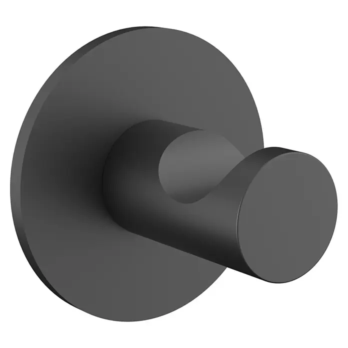 Venus Haken - 3 Stk., Schwarz Matt, Matt - Grauer Haken zur Wandmontage, ideal für Bad oder Flur, minimalistisches Design.