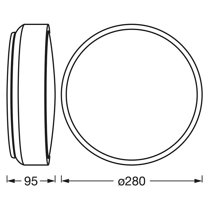 Osram Orbis Okrugla stropna LED svjetiljka Essential  (10 W, Ø x V: 28 x 9,5 cm, Bez izvora svjetlosti) | BAUHAUS