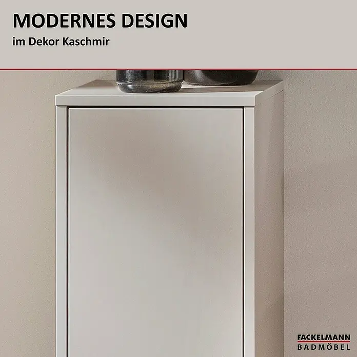 Fackelmann Compact Line Midischrank - B x T x H: 30,2 x 32 x 84,2 cm, Kaschmir, Links/Rechts - Badezimmerschrank mit modernem Design im Dekor Kaschmir. Elegante Badmöbel von Fackelmann für ein stilvolles Ambiente im Badezimmer.