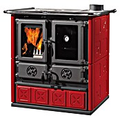 La Nordica Küchenherd Rosetta (7,2 kW, Raumheizvermögen: 206 m³, Verkleidung: Kachel, Schwarz/Bordeaux)
