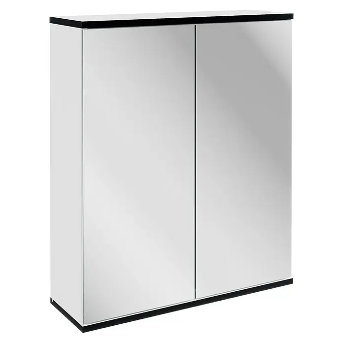 Fackelmann TE-A Spiegelschrank - B x H: 60,2 x 61,6 cm, Weiß - Dieser Spiegelschrank bietet praktischen Stauraum und verfügt über elegante Spiegeltüren, ideal für jedes Badezimmer.