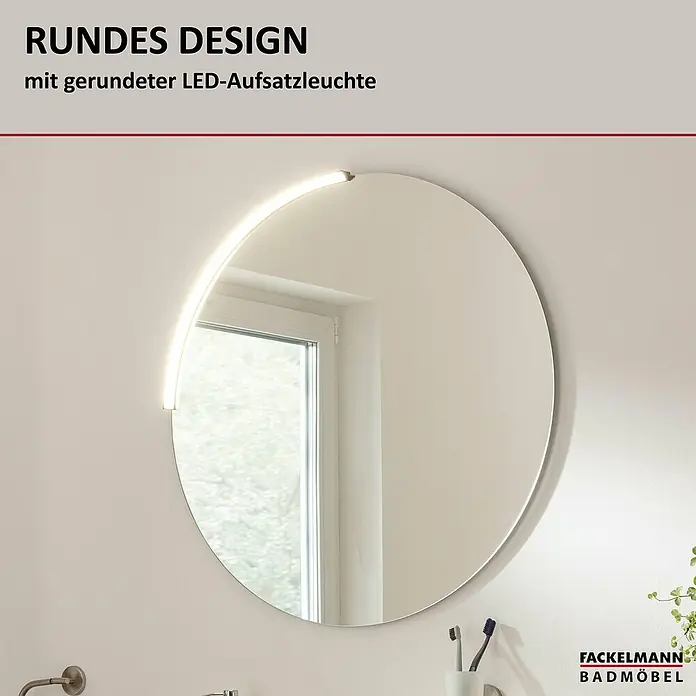 Fackelmann Compact Line LED-Lichtspiegel rund - Tiefe: 3,7 cm, Durchmesser: 80 cm, LED - Runder Spiegel mit LED-Leuchte: Elegantes Badmöbel von Fackelmann. Das moderne Design wird durch die LED-Beleuchtung perfekt ergänzt.