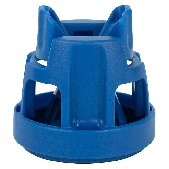 Dakota Sistema de nivelación - 50 ud. - Primer plano de una tapa azul de plástico para bebidas. Un accesorio práctico para disfrutar de bebidas sin derrames.