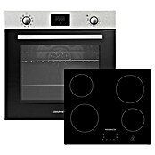 Respekta Einbauherd-Set DIMAN AB 140-33 + Pero KM 4400 (Anzahl Beheizungsarten: 10 Stk., Schwarz/silber) | BAUHAUS