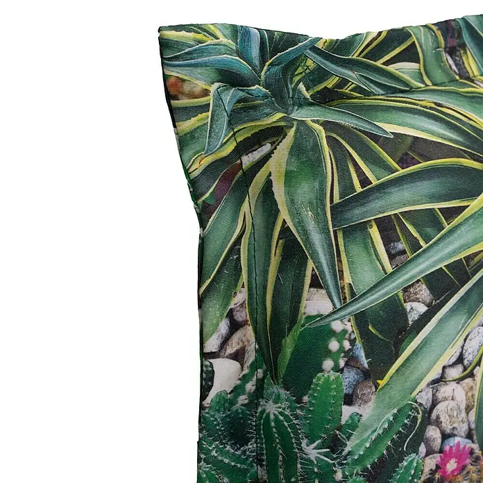 beo Gartenmöbel-Auflage Tegernsee - Liegenauflage, L x B x H: 191 x 58 x 8 cm, Baumwolle, Polyester, Grün - Kissen mit lebhaftem Sukkulenten- und Kakteenmuster, das eine frische und natürliche Note ins Interieur bringt.