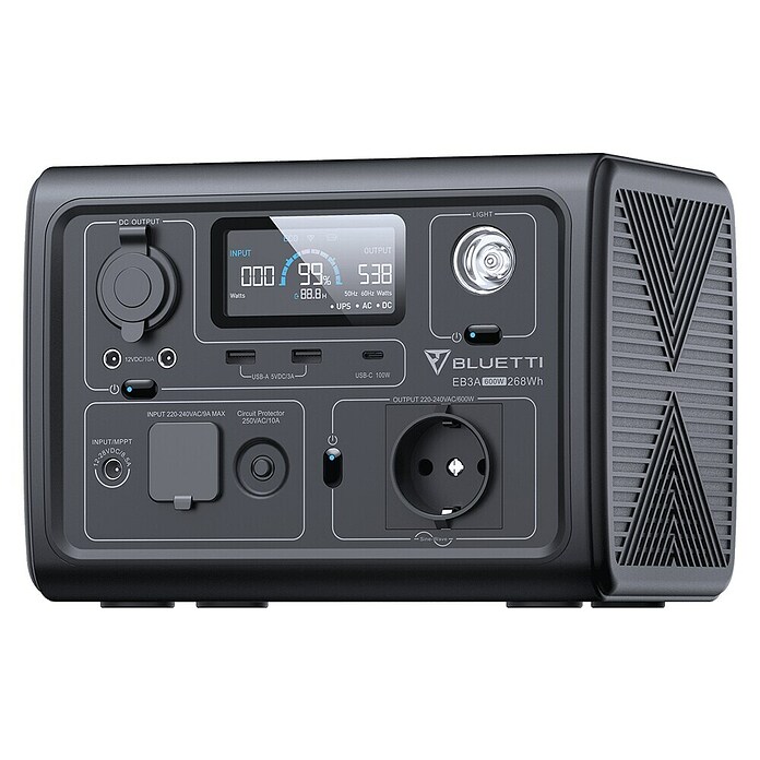 Bluetti Powerstation EB3A (268 Wh, Grau) | BAUHAUS