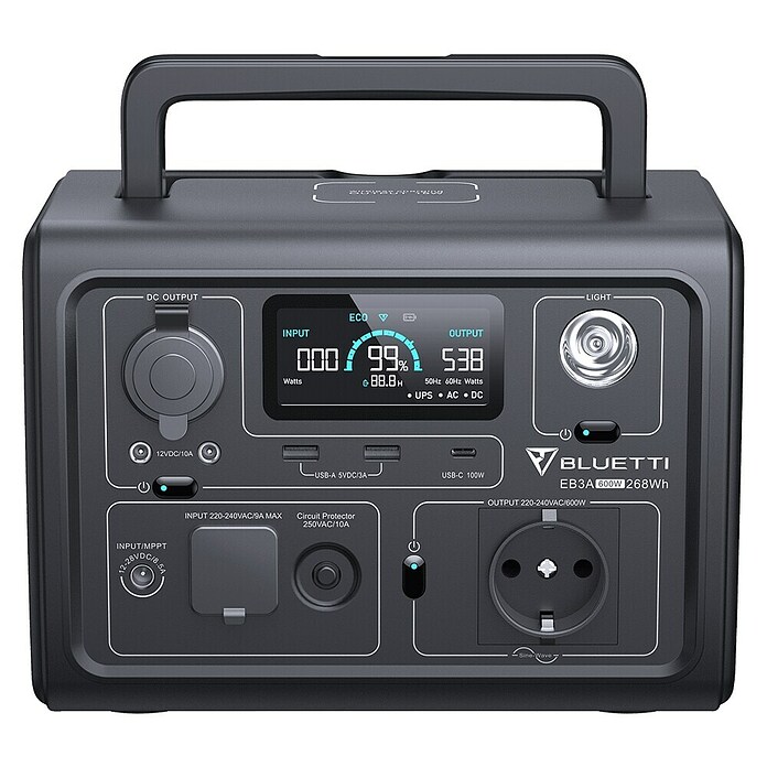 Bluetti Powerstation EB3A (268 Wh, Grau) | BAUHAUS