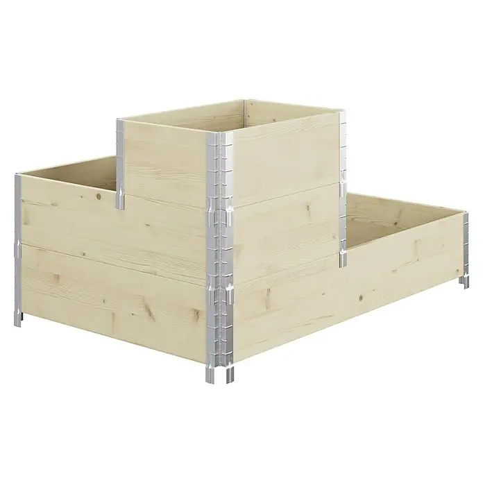 Upyard Hochbeet 3 Ebenen - 120 x 80 x 58,5 cm, Holz, Natur, Fassungsvermögen: 301,8 l - Hochbeet aus Holz mit verzinkten Eckverbindungen, das sich ideal für den Garten eignet. Robuste Bauweise und attraktives Design.