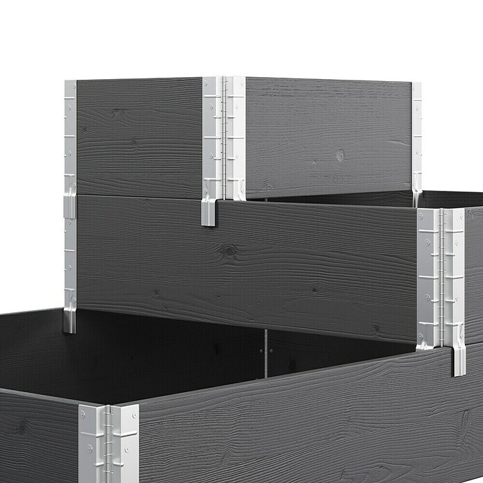 Upyard Huerto de 3 niveles (120 x 80 x 58,5 cm, Madera, Negro, Capacidad volumétrica: 301,8 l) | BAUHAUS