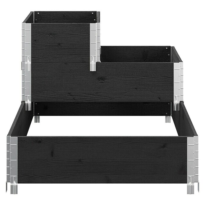 Upyard Huerto de 3 niveles (120 x 80 x 58,5 cm, Madera, Negro, Capacidad volumétrica: 301,8 l) | BAUHAUS