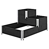 Upyard Huerto de 3 niveles (120 x 80 x 58,5 cm, Madera, Negro, Capacidad volumétrica: 301,8 l) | BAUHAUS