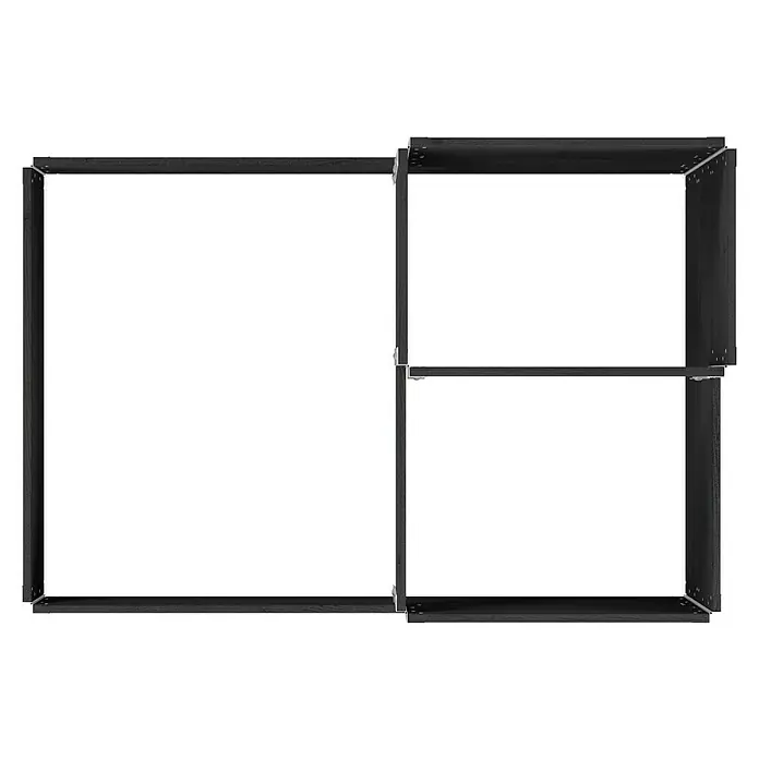 Upyard Hochbeet 3 Ebenen - 120 x 80 x 58,5 cm, Holz, Schwarz, Fassungsvermögen: 301,8 l - Dunkler Holzwürfel mit Verbindungsstücken, präsentiert ein modernes Aufbewahrungssystem.