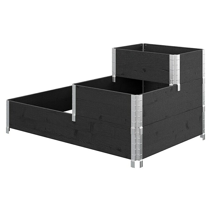 Upyard Huerto de 3 niveles (120 x 80 x 58,5 cm, Madera, Negro, Capacidad volumétrica: 301,8 l) | BAUHAUS
