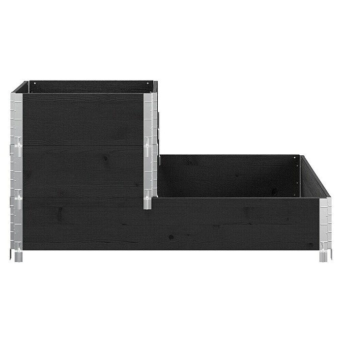 Upyard Huerto de 3 niveles (120 x 80 x 58,5 cm, Madera, Negro, Capacidad volumétrica: 301,8 l) | BAUHAUS