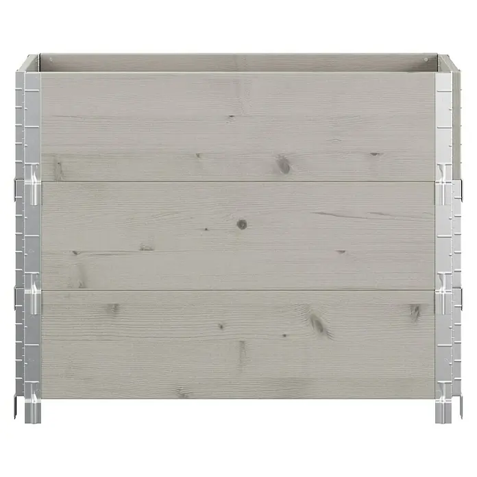 Upyard Huerto de 3 niveles - 120 x 80 x 58,5 cm, Madera, Gris, Capacidad volumétrica: 302,4 l - Caja de madera con estructura metálica. La caja es de madera clara y tiene un marco robusto, ideal para el hogar y el jardín.