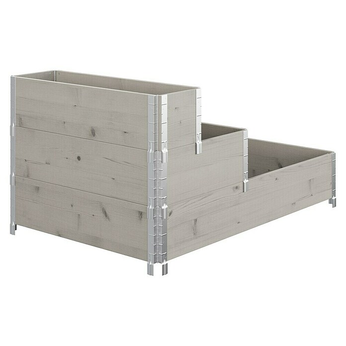 Upyard Huerto de 3 niveles (120 x 80 x 58,5 cm, Madera, Gris, Capacidad volumétrica: 302,4 l) | BAUHAUS