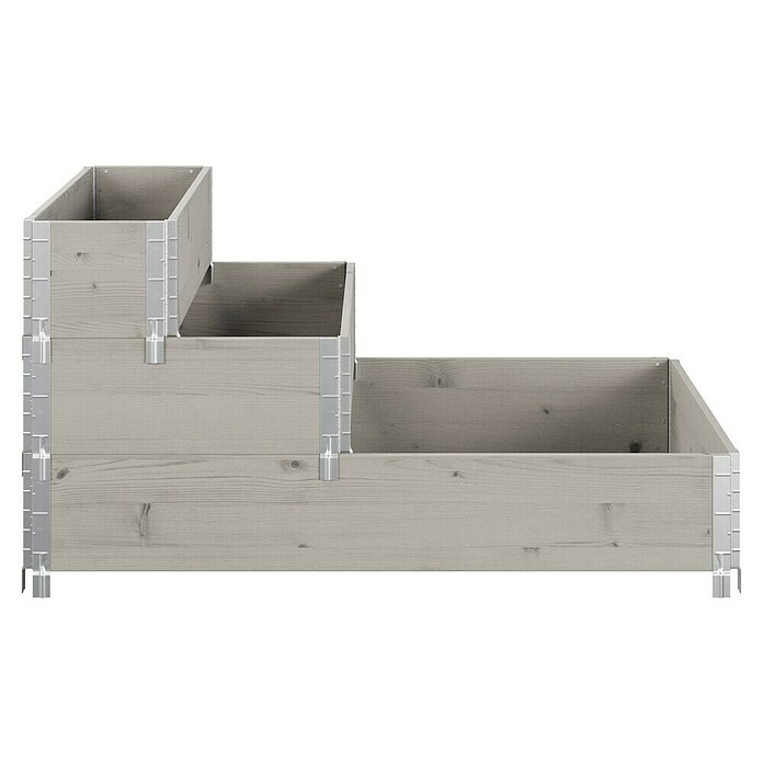 Upyard Huerto de 3 niveles (120 x 80 x 58,5 cm, Madera, Gris, Capacidad volumétrica: 302,4 l) | BAUHAUS