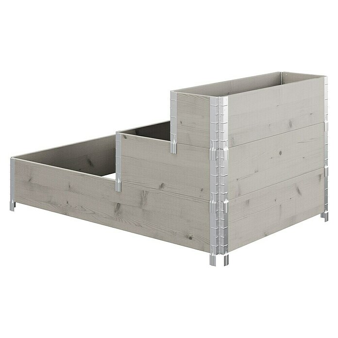 Upyard Huerto de 3 niveles (120 x 80 x 58,5 cm, Madera, Gris, Capacidad volumétrica: 302,4 l) | BAUHAUS