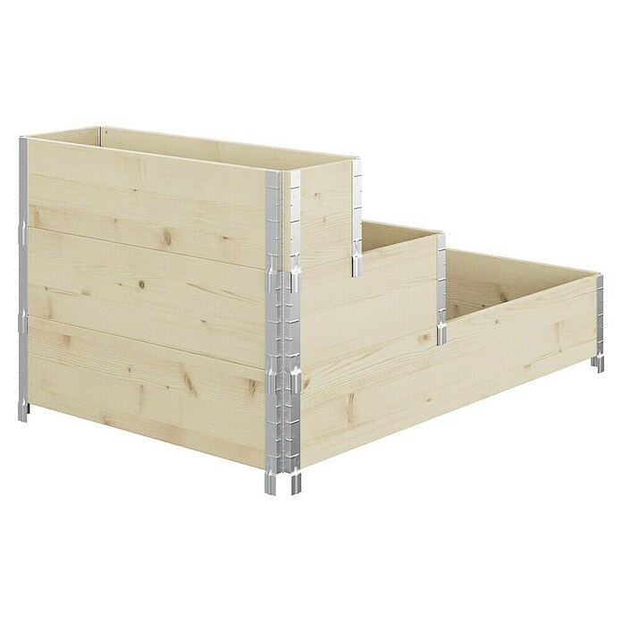 Upyard Huerto de 3 niveles (120 x 80 x 58,5 cm, Madera, Natural, Capacidad volumétrica: 302,4 l) | BAUHAUS