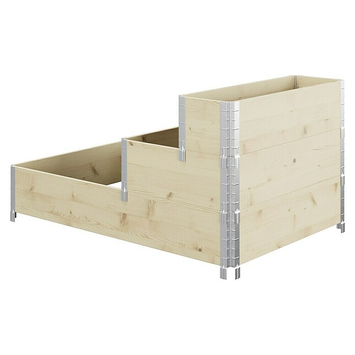 Upyard Huerto de 3 niveles (120 x 80 x 58,5 cm, Madera, Natural, Capacidad volumétrica: 302,4 l) | BAUHAUS
