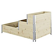 Upyard Huerto de 3 niveles (120 x 80 x 58,5 cm, Madera, Natural, Capacidad volumétrica: 302,4 l) | BAUHAUS