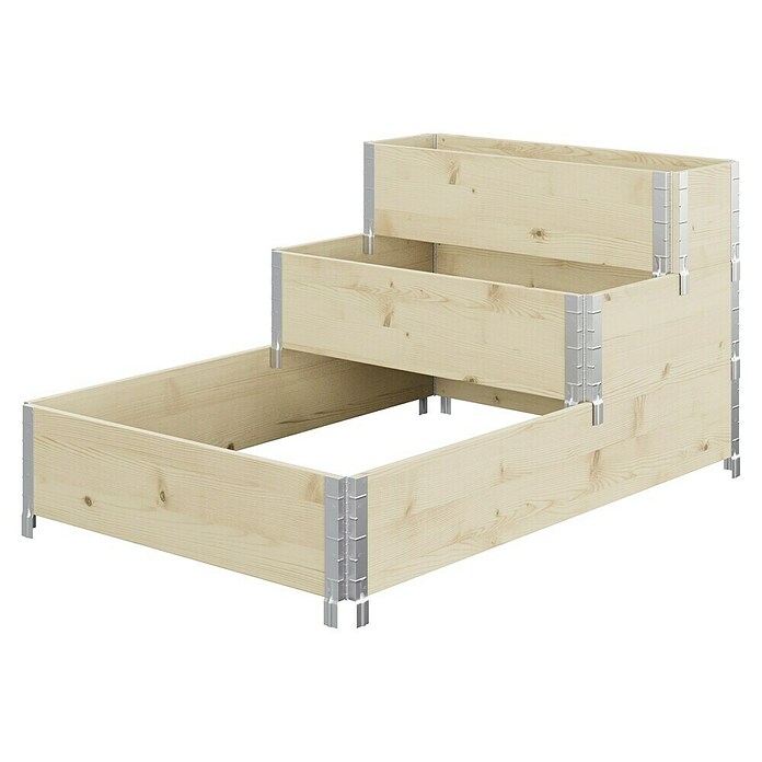Upyard Huerto de 3 niveles (120 x 80 x 58,5 cm, Madera, Natural, Capacidad volumétrica: 302,4 l) | BAUHAUS