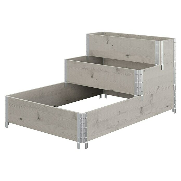 Upyard Huerto de 3 niveles (120 x 80 x 58,5 cm, Madera, Gris, Capacidad volumétrica: 302,4 l) | BAUHAUS