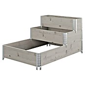 Upyard Huerto de 3 niveles (120 x 80 x 58,5 cm, Madera, Gris, Capacidad volumétrica: 302,4 l) | BAUHAUS