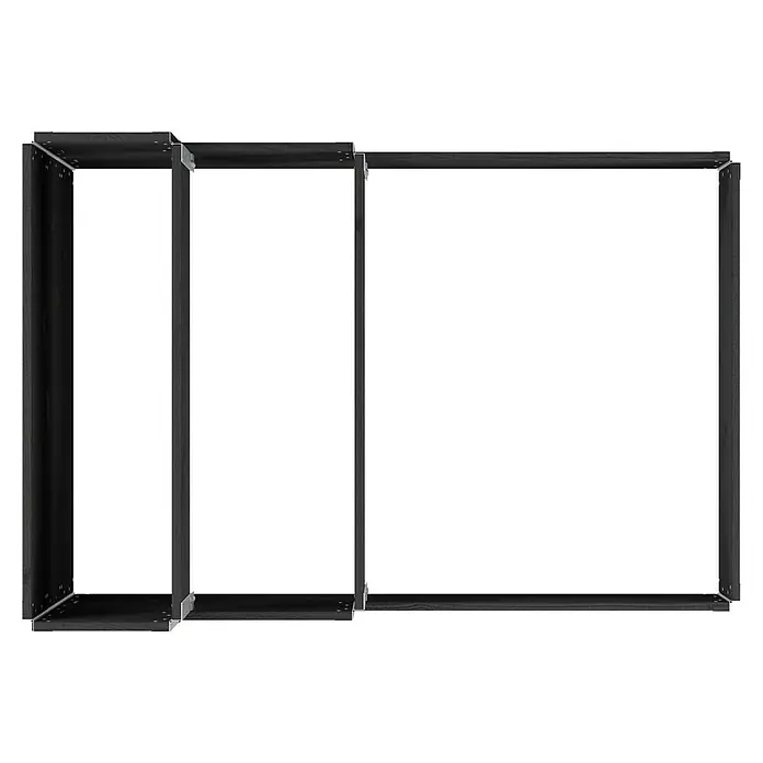 Upyard Hochbeet 3 Ebenen - 120 x 80 x 58,5 cm, Holz, Schwarz, Fassungsvermögen: 302,4 l - Holzregalsystem zur Wandmontage mit klaren Linien. Ideal für modernes Wohnen und einfache Lagerlösungen.