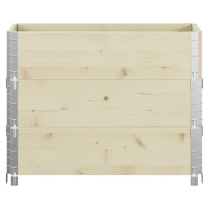 Upyard Huerto de 3 niveles - 120 x 80 x 58,5 cm, Madera, Natural, Capacidad volumétrica: 302,4 l - Jardinera de madera con estructura metálica, ideal para jardines y terrazas, construcción robusta para un disfrute de jardinería duradero.