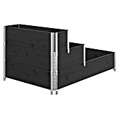 Upyard Hochbeet 3 Ebenen (120 x 80 x 58,5 cm, Holz, Schwarz, Fassungsvermögen: 302,4 l) | BAUHAUS