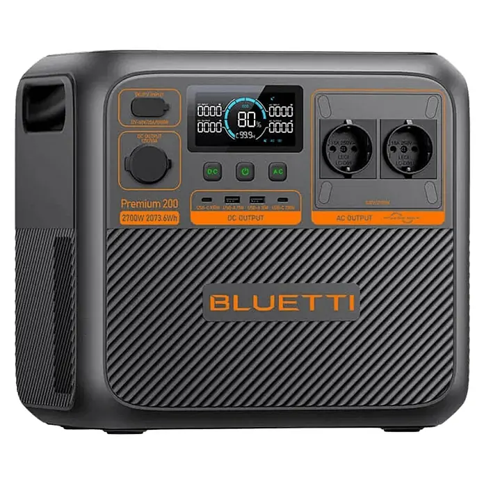 Bluetti Powerstation PREMIUM 200 V2 - 2.073,6 Wh - Tragbarer Bluetti Premium 200 Stromgenerator mit 2700W Leistung und 2073.6Wh Kapazität für vielfältige Anwendungen.
