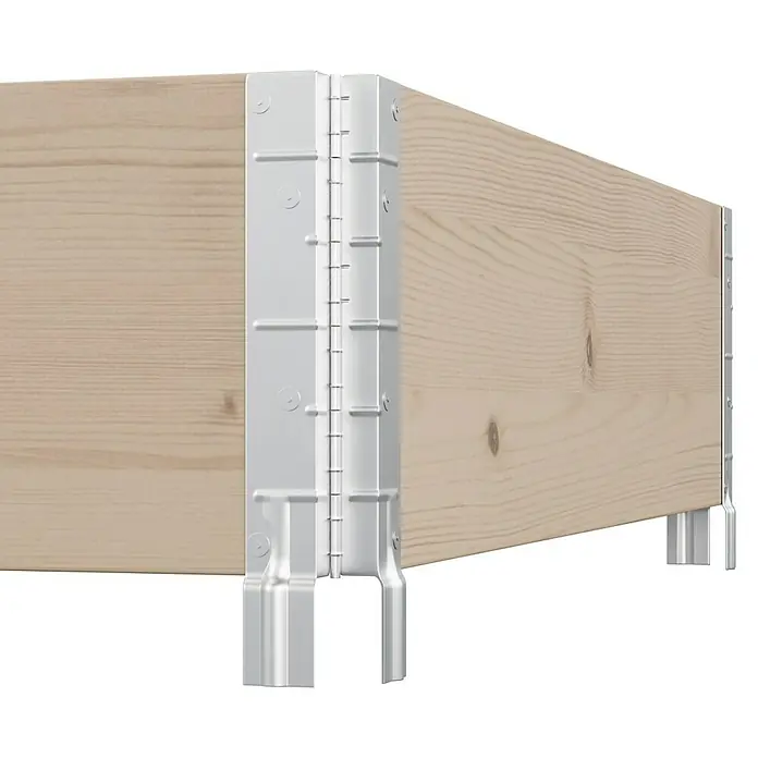 Upyard Hochbeet 3 Ebenen - 120 x 80 x 58,5 cm, Holz, Braun, Fassungsvermögen: 302,4 l - Produktansicht eines robusten Holzregals mit verstärkten Metallecken, ideal für Lagerung und Organisation.