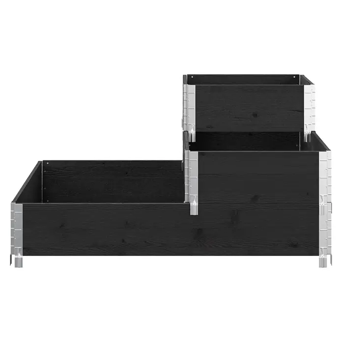 Upyard Hochbeet 3 Ebenen - 120 x 80 x 58,5 cm, Holz, Schwarz, Fassungsvermögen: 301,8 l